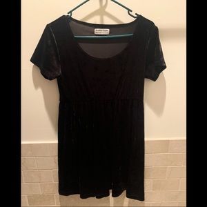American Apparel black velvet baby doll dress/top